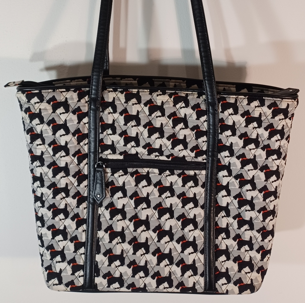 Vera Bradley Black and White Scottie Dogs Retired Pattern Tote